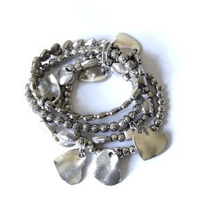 Vintage Silver Charm Bracelet Set